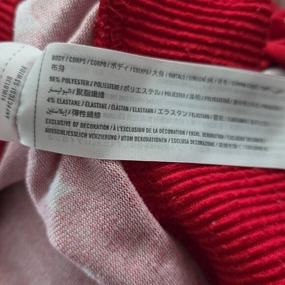 Gilly Hicks Women's Size XS Red White Star Print Soft Cropped Sweatshirt - Picture 3 of 5